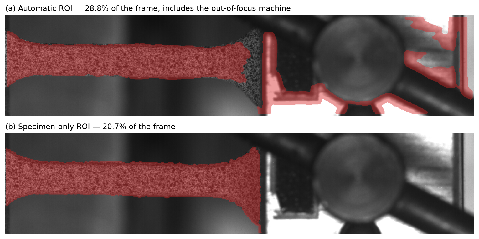 Automatic versus specimen-only ROI